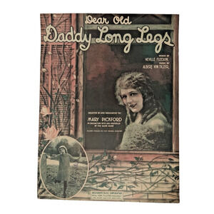 Dear Old Daddy Long Legs 1919 Sheet Music by Fleeson & Tilzer feat Mary Pickford